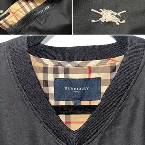 Burberry Golf Black V Neck Pullover Men’s Size XL